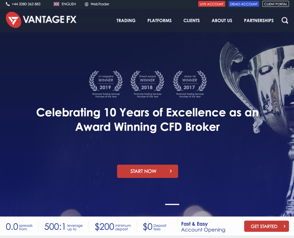 Vantage FX Website