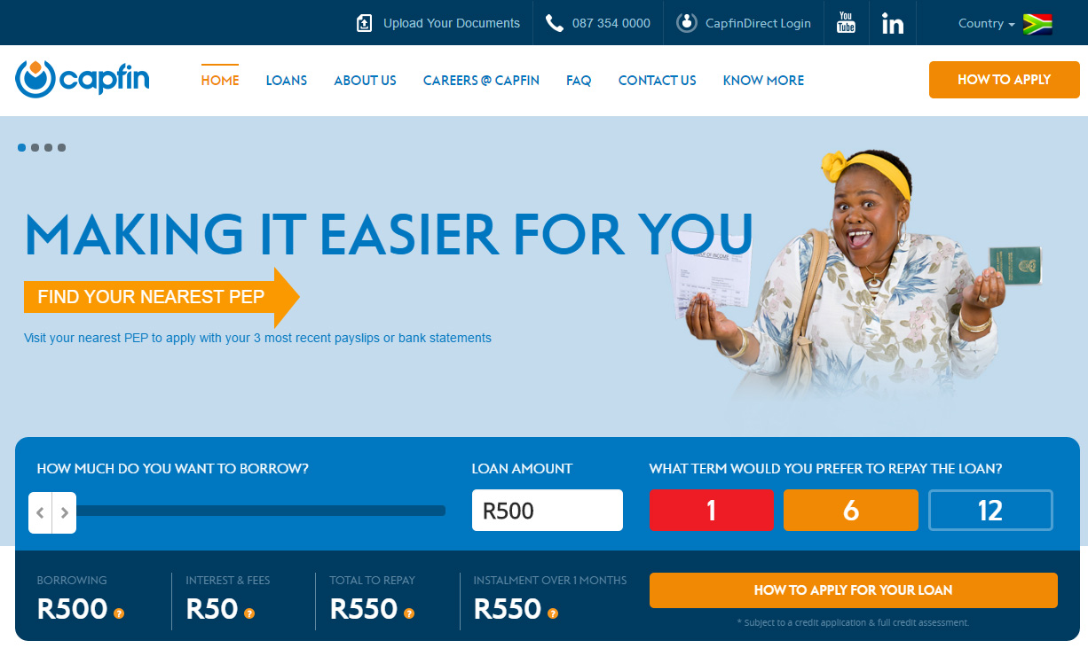 Capfin Loan - Fast and Easy Personal Loans up to R50,000